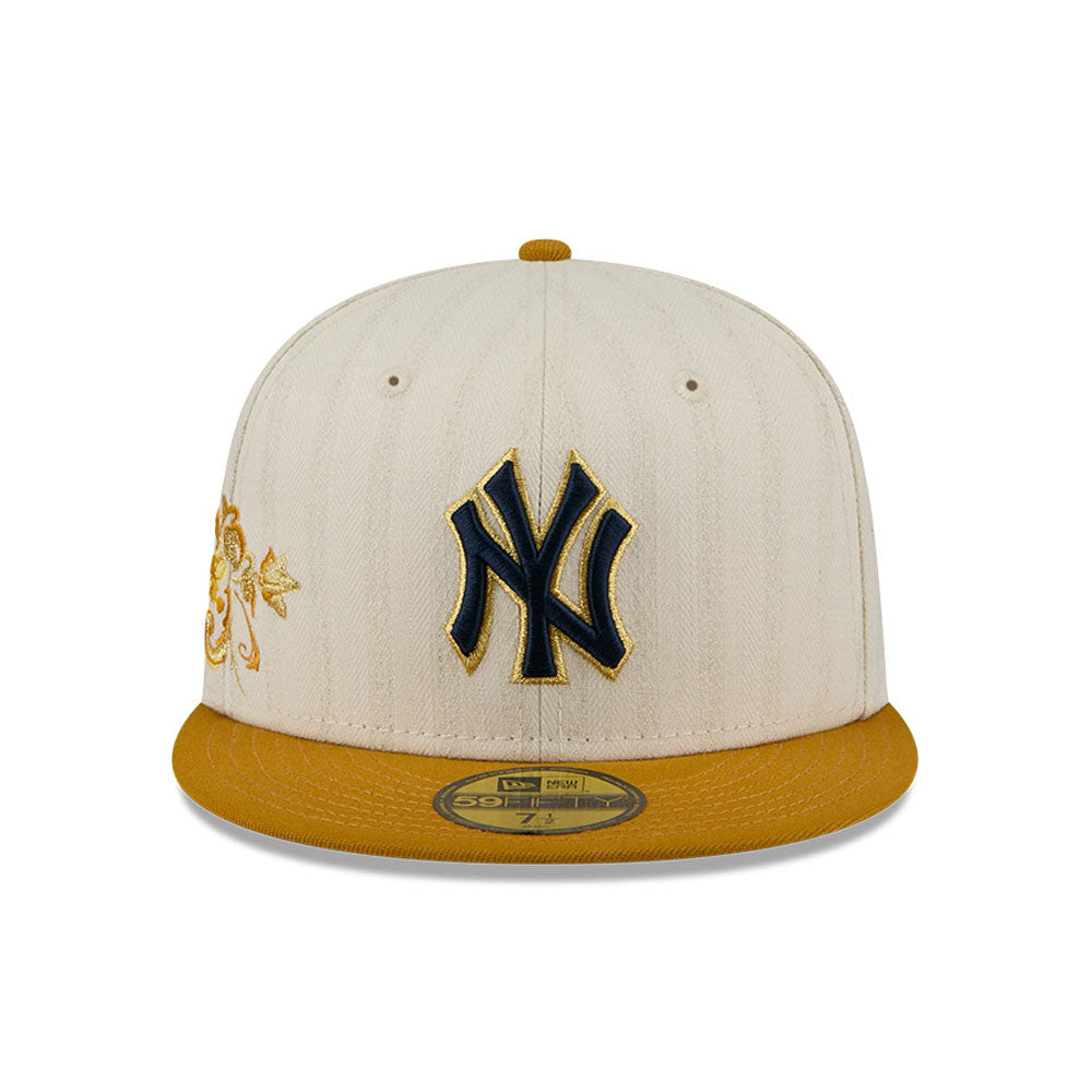 New York Yankees MLB 5950Day New Era Cream Gold Official Team Hat Sports Fan Cap Official MLB Team Hat Baseball Fan Cap