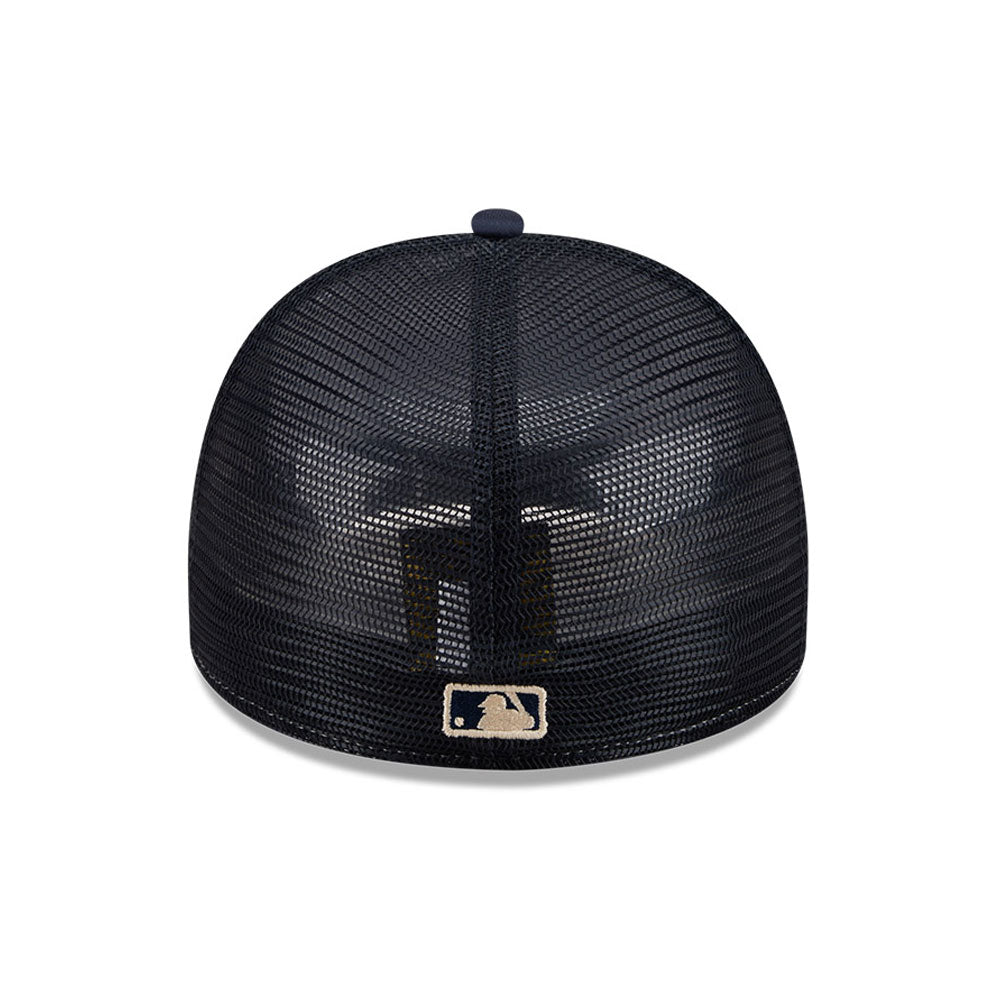 New York Yankees MLB 5950 Day Fitted Trucker A-Frame New Era White Navy Official Team Hat Sports Fan Cap Official MLB Team Hat Baseball Fan Cap