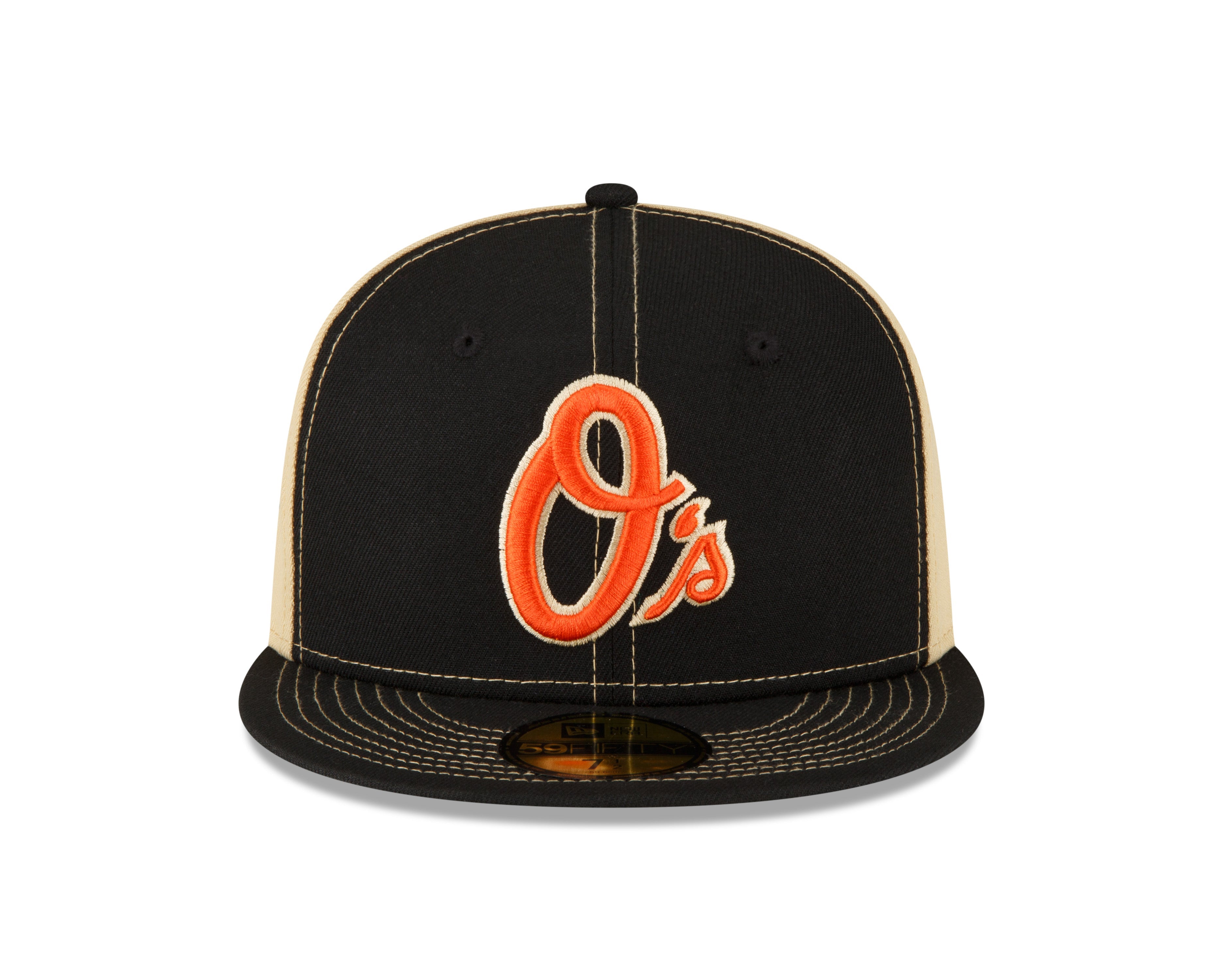 Men s Baltimore Orioles New Era Black Vegas Gold 59FIFTY Fitted Hat Official Team Hat Sports Fan Cap Official MLB Team Hat Baseball Fan Cap
