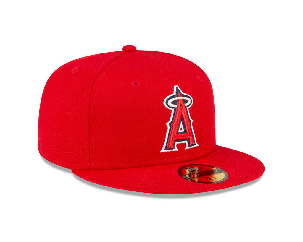 Men s Anaheim Angels New Era Red Game Authentic Collection On-Field 59FIFTY Fitted Hat Official Team Hat Sports Fan Cap Official MLB Team Hat