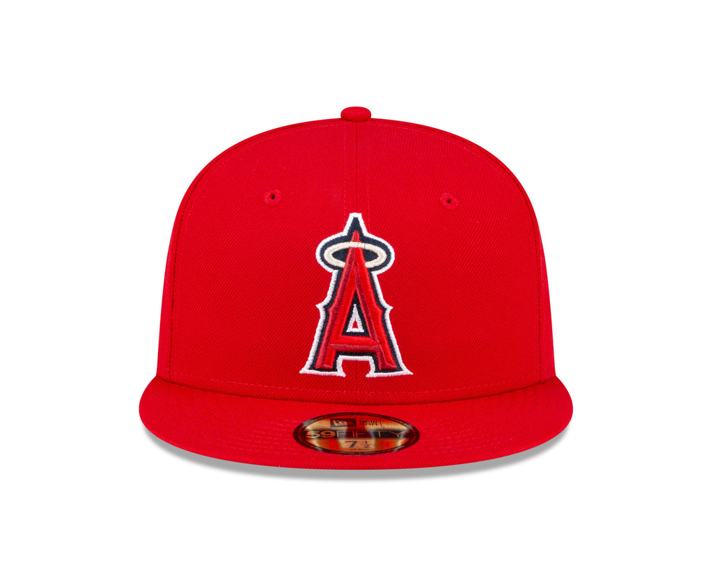 Men s Anaheim Angels New Era Red Game Authentic Collection On-Field 59FIFTY Fitted Hat Official Team Hat Sports Fan Cap Official MLB Team Hat