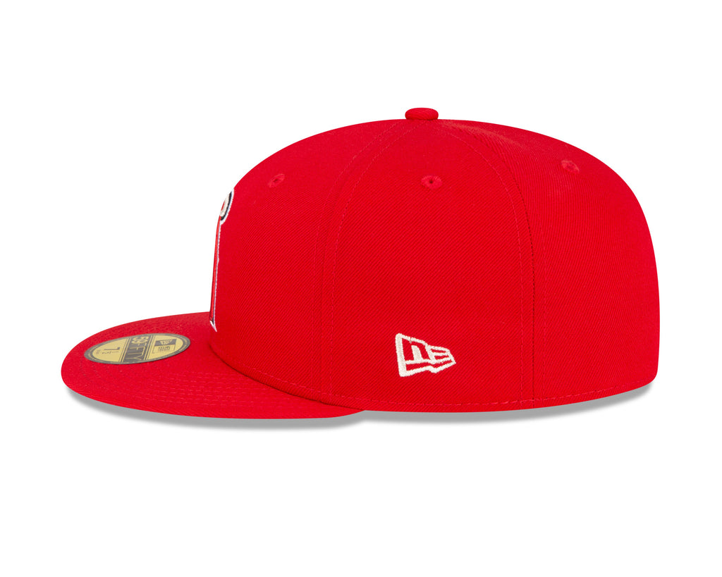 Men s Anaheim Angels New Era Red Game Authentic Collection On-Field 59FIFTY Fitted Hat Official Team Hat Sports Fan Cap Official MLB Team Hat