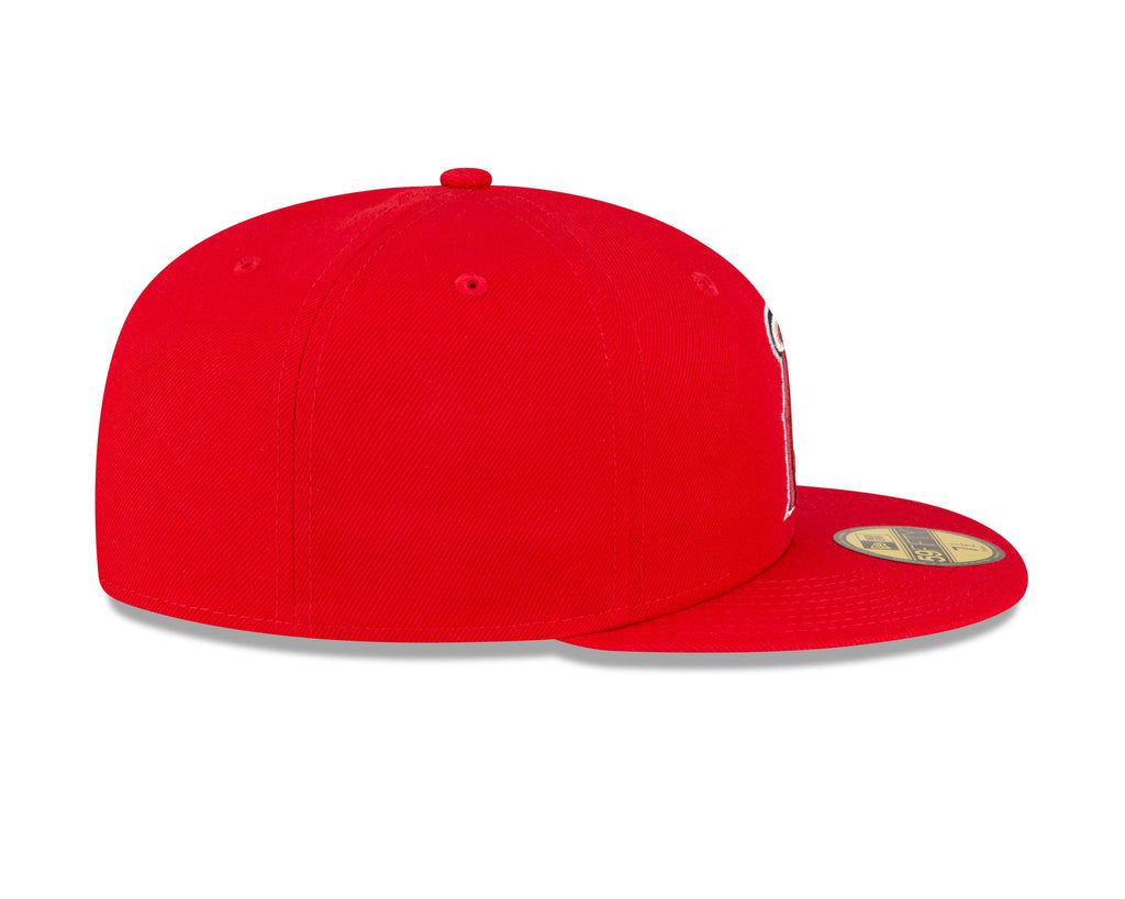 Men s Anaheim Angels New Era Red Game Authentic Collection On-Field 59FIFTY Fitted Hat Official Team Hat Sports Fan Cap Official MLB Team Hat