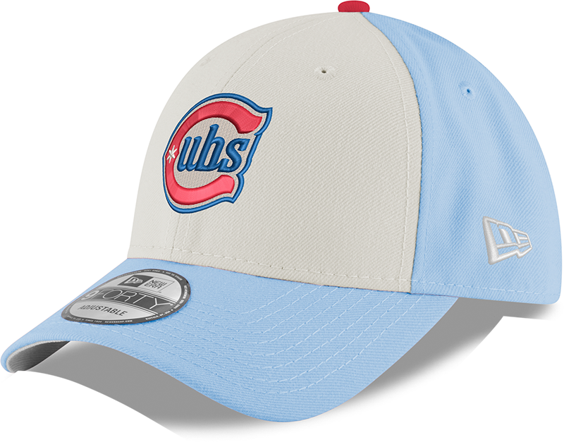 Youth Chicago Cubs Alternate 2 9FORTY Adjustable Chrome Sky Blue Cap By New Era Official Team Hat Sports Fan Cap Official MLB Team Hat Baseball Fan