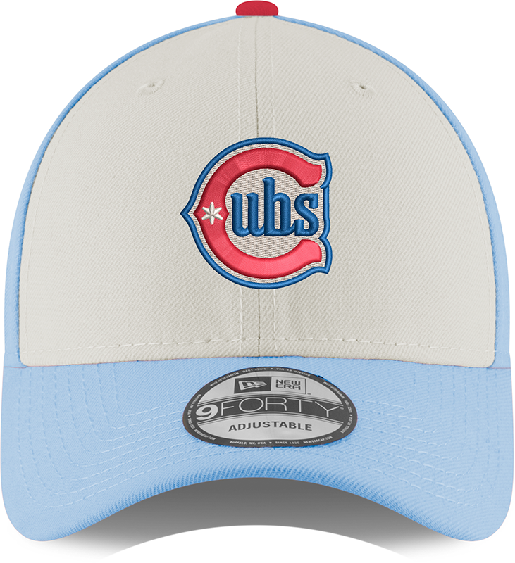 Youth Chicago Cubs Alternate 2 9FORTY Adjustable Chrome Sky Blue Cap By New Era Official Team Hat Sports Fan Cap Official MLB Team Hat Baseball Fan