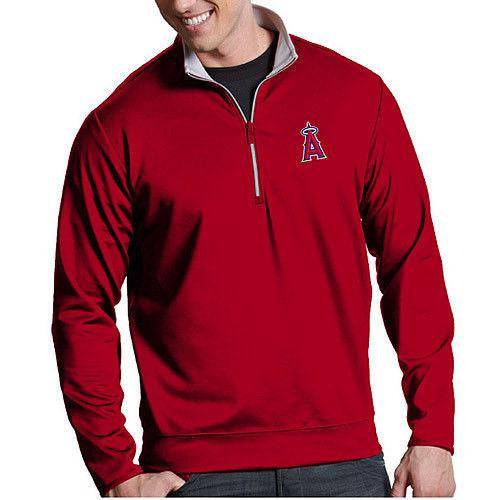 Antigua Men s MLB Los Angeles Angels Leader Red Quarter-Zip Pullover Official Sports Fan Gear Popular Style Baseball Fan Gear