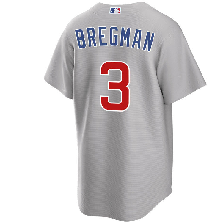 Mens Chicago Cubs Alex Bregman Road Gray Replica Jersey Official Team Jersey Sports Fan Apparel Official MLB Team Jersey Baseball Fan Apparel