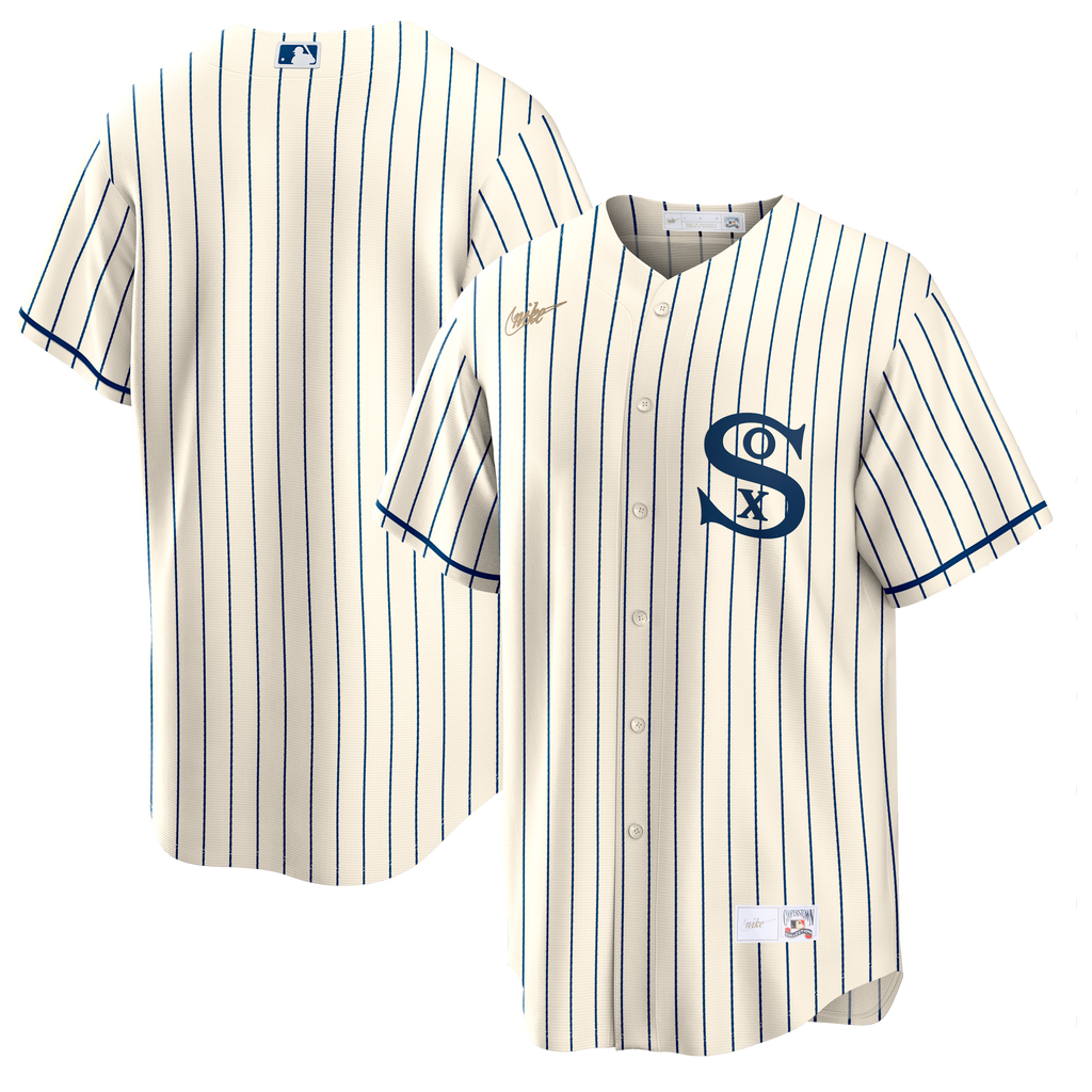 NIKE Men s Chicago White Sox Field of Dreams Cream Cooperstown Collection Blank Replica Jersey Official Team Jersey Sports Fan Apparel Official MLB