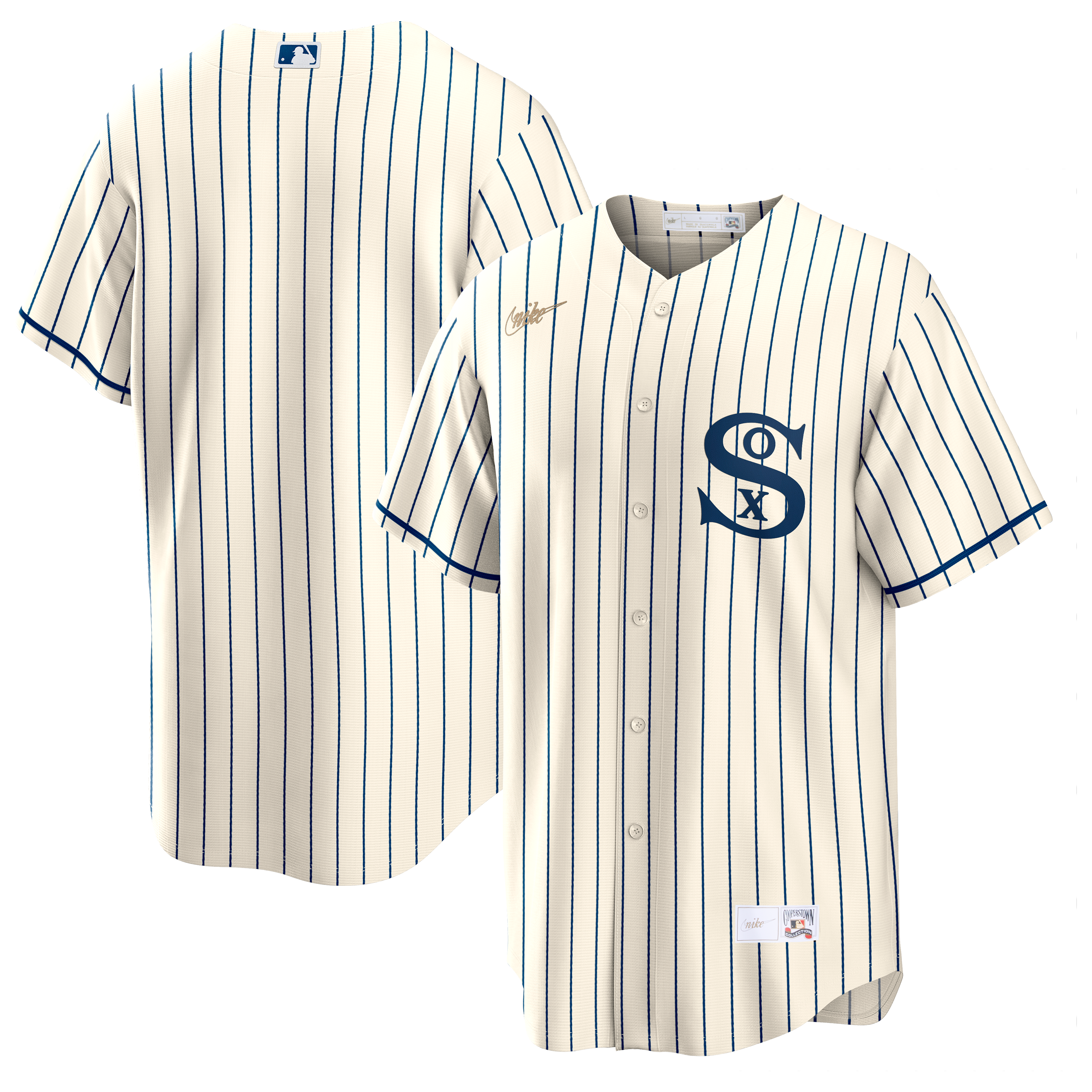 NIKE Men s Chicago White Sox Field of Dreams Cream Cooperstown Collection Blank Replica Jersey Official Team Jersey Sports Fan Apparel Official MLB