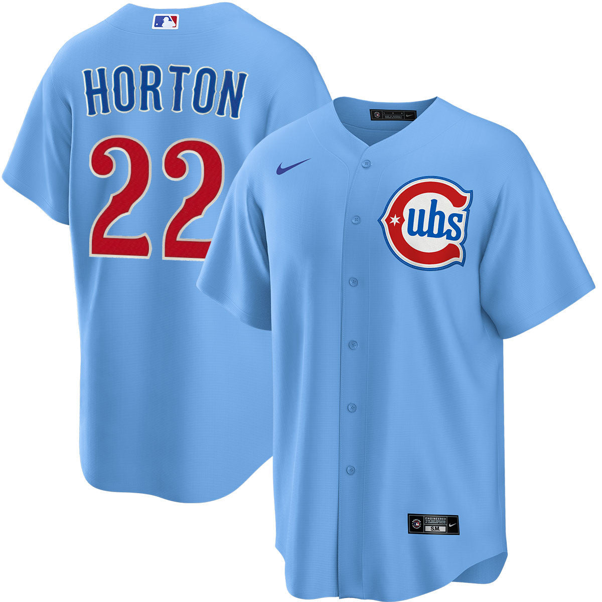 NIKE Men s Chicago Cubs Cade Horton 22 Light Blue 2nd Alternate Replica Jersey Official Team Jersey Sports Fan Apparel Official MLB Team Jersey