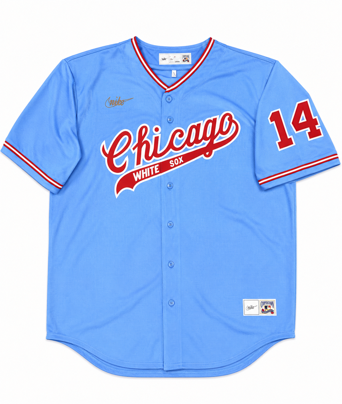 Men s Bill Melton Chicago White Sox Cooperstown Road Powder Blue Red 1972 Premium Stitch Replica Jersey Official Team Jersey Sports Fan Apparel
