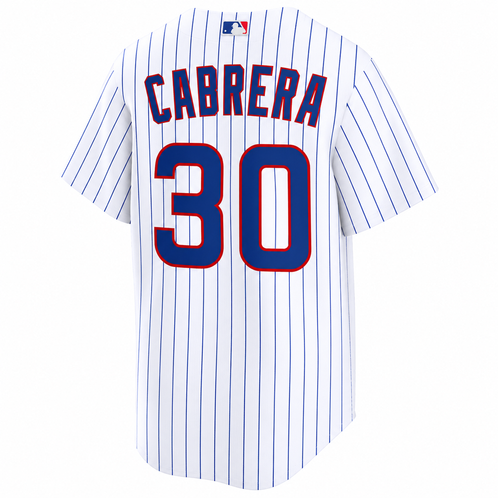 NIKE Men s Edward Cabrera Chicago Cubs Premium Twill White Home Replica Jersey With Authentic Premium Lettering Official Team Jersey Sports Fan
