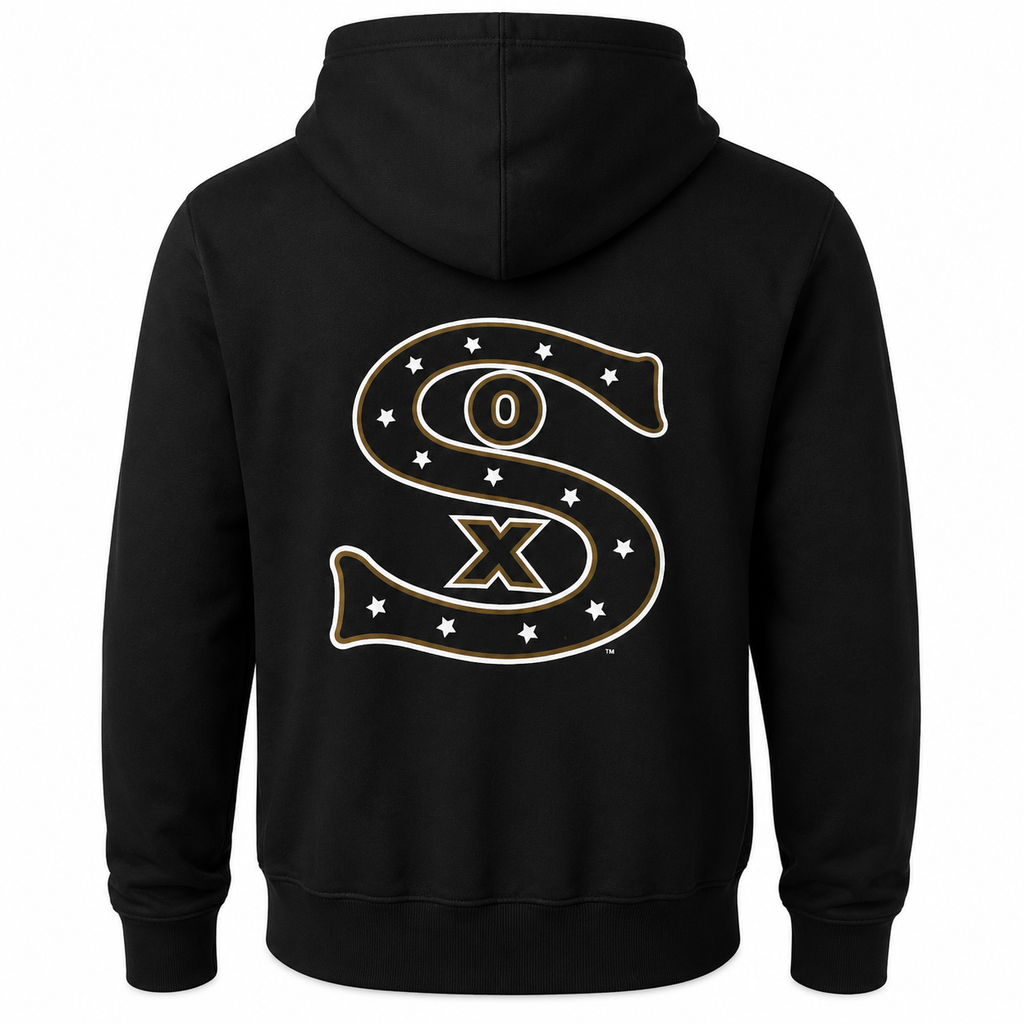Mens Chicago White Sox New Era Black Cooperstown Collection 1917 Logo Hoodie Comfort Hoodie Baseball Fan Apparel