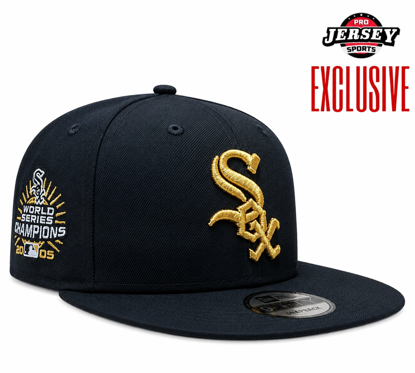 Mens Chicago White Sox New Era Black Gold Rush Cooperstown Collection Black and Gold 9FIFTY Snapback Hat Official Team Hat Sports Fan Cap Official