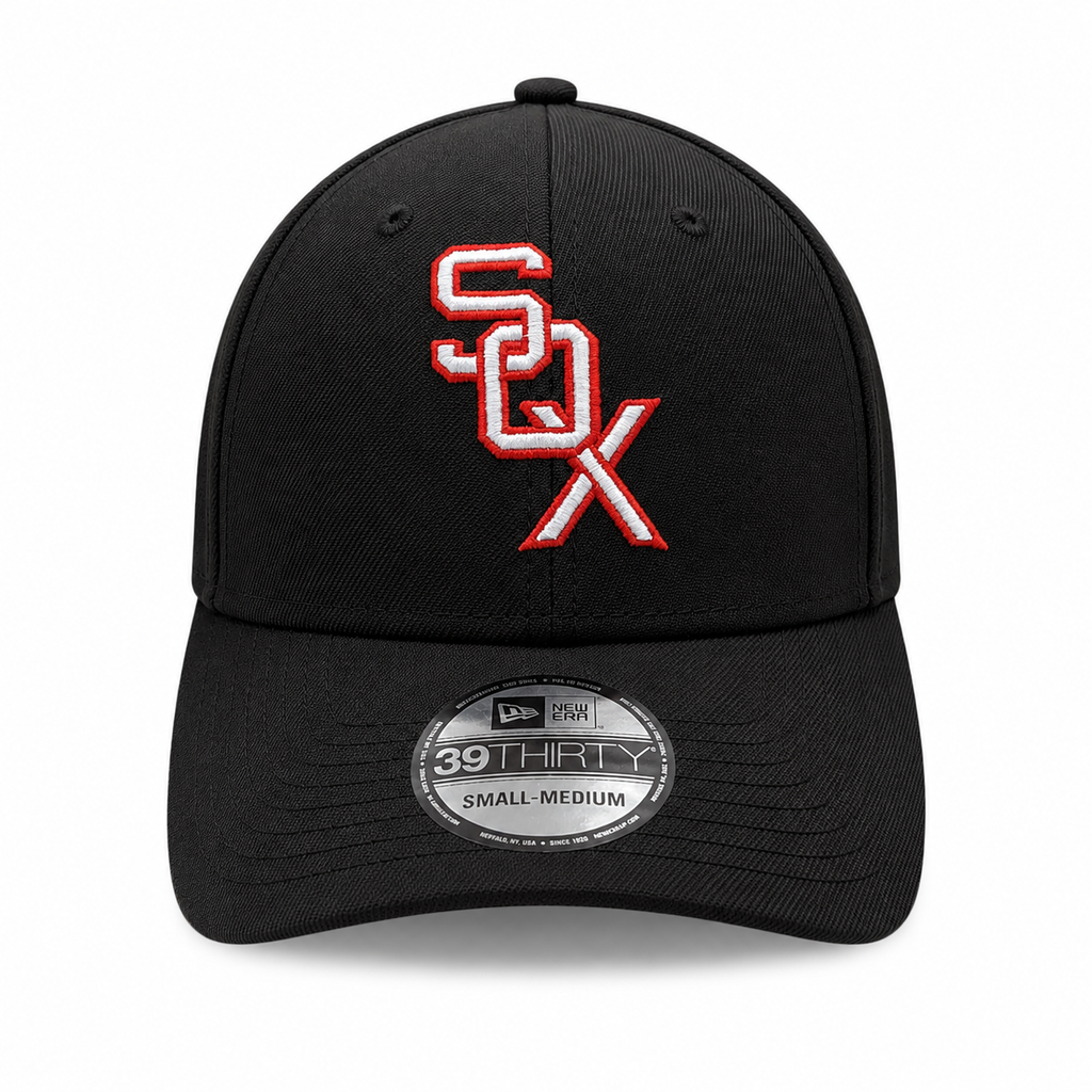 Chicago White Sox 1959 Cooperstown Classics Black 39THIRTY Flex Fit New Era Hat Official Team Hat Sports Fan Cap Official MLB Team Hat Baseball Fan