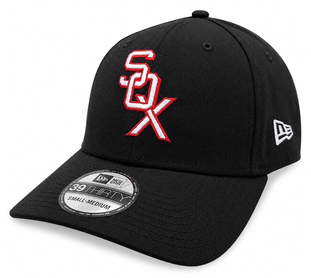 Chicago White Sox 1959 Cooperstown Classics Black 39THIRTY Flex Fit New Era Hat Official Team Hat Sports Fan Cap Official MLB Team Hat Baseball Fan