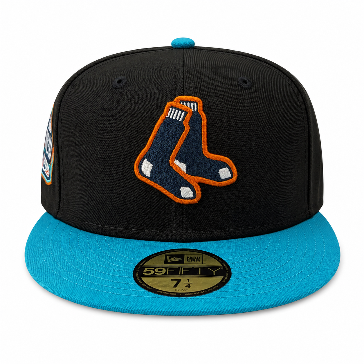 Boston Red Sox New Era Black Pine Hellbilly Deluxe 59FIFTY Fitted Hat Official Team Hat Sports Fan Cap Official MLB Team Hat Baseball Fan Cap
