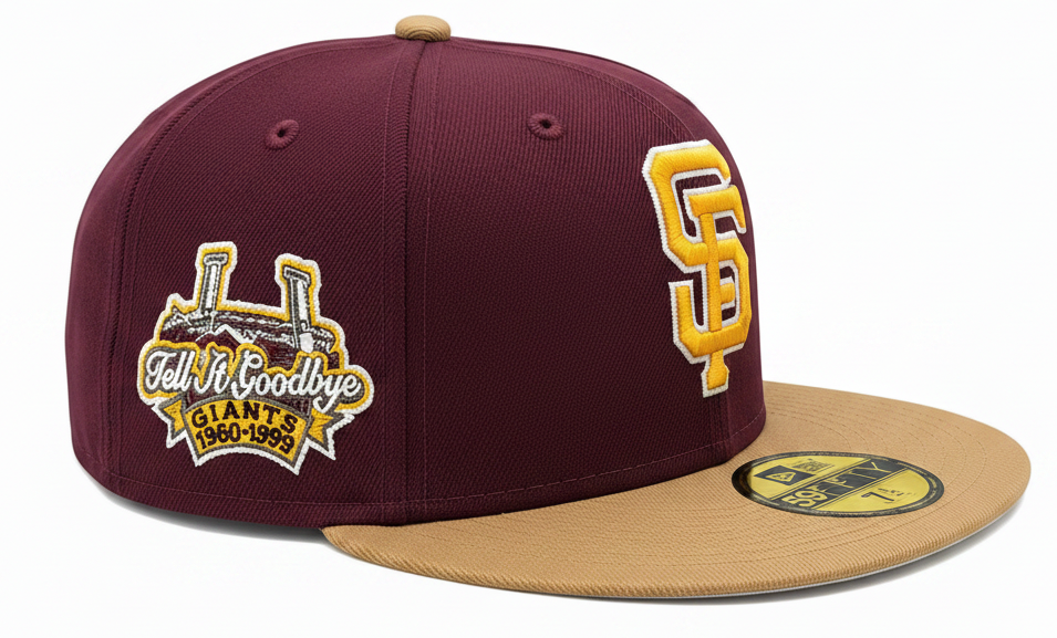 San Francisco Giants New Era Rock Pack 2 Tone Master of Puppets Inspired 59FIFTY Fitted Hat Official Team Hat Sports Fan Cap Official MLB Team Hat