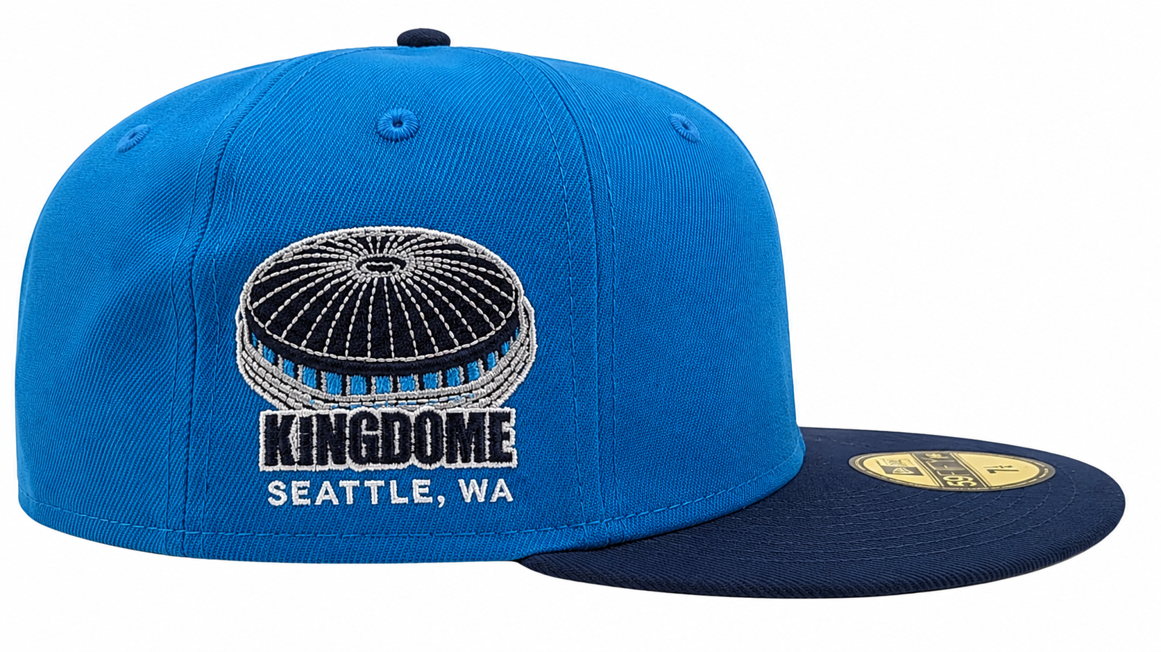 Seattle Mariners New Era 2 Tone Sunwash Ocean Blue Nirvana Nevermind Inspired 59FIFTY Fitted Hat Official Team Hat Sports Fan Cap Official MLB Team