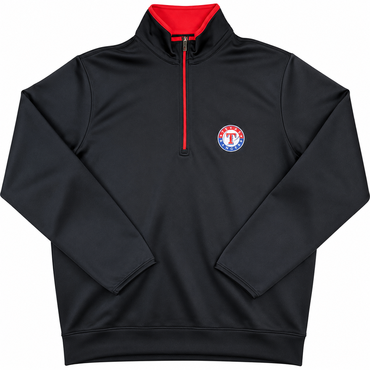 Men s Texas Rangers Antigua Navy Leader Quarter-Zip Pullover Jacket Official Sports Fan Gear Popular Style Baseball Fan Gear