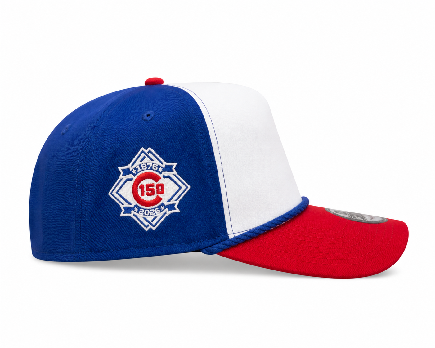 Chicago Cubs New Era Blue A-Frame 150th Anniversary Rope Waving Bear 9FIFTY Snapback Hat Official Team Hat Sports Fan Cap Official MLB Team Hat