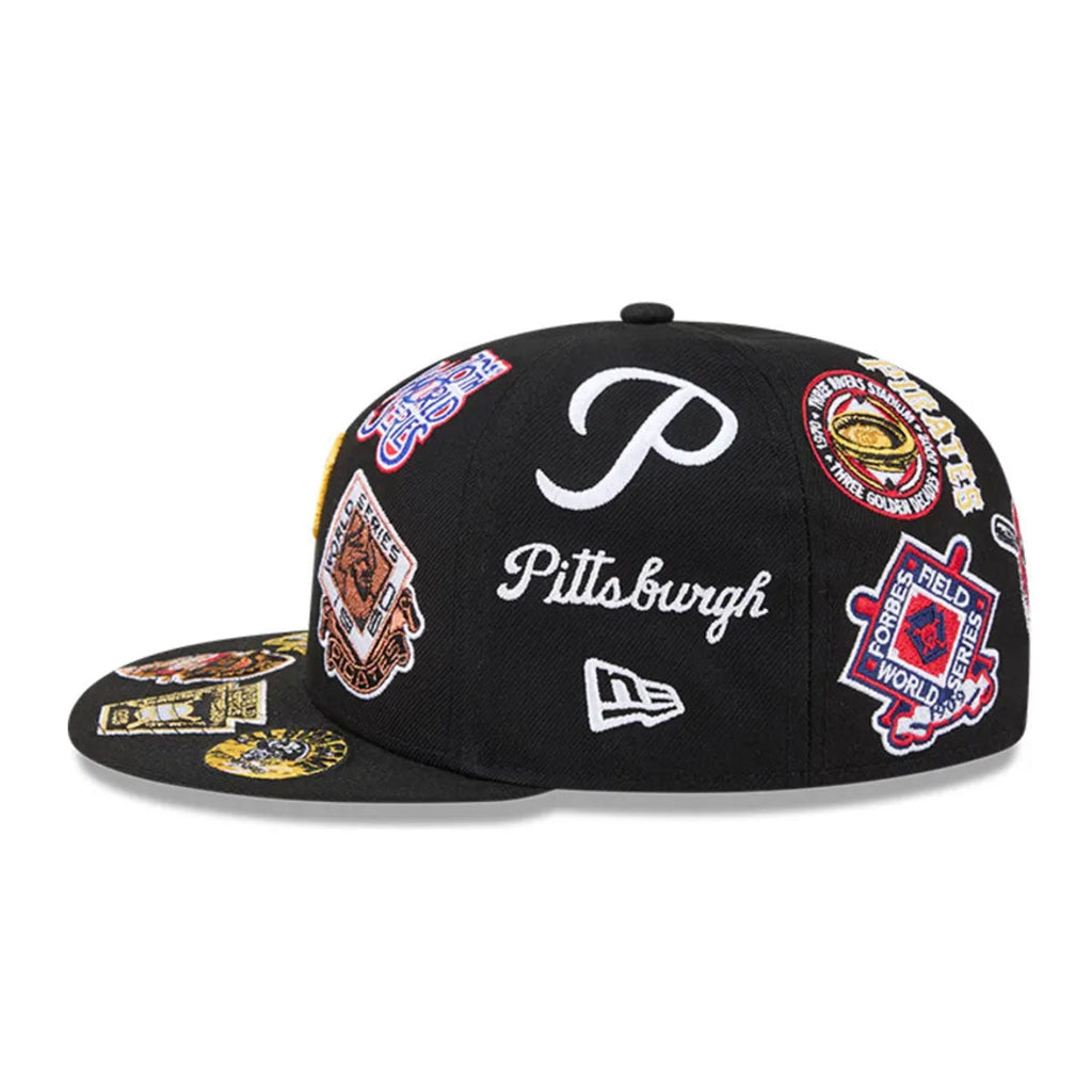 Pittsburgh Pirates MLB All Over Patch 59FIFTY New Era Official Team Hat Sports Fan Cap Official MLB Team Hat Baseball Fan Cap