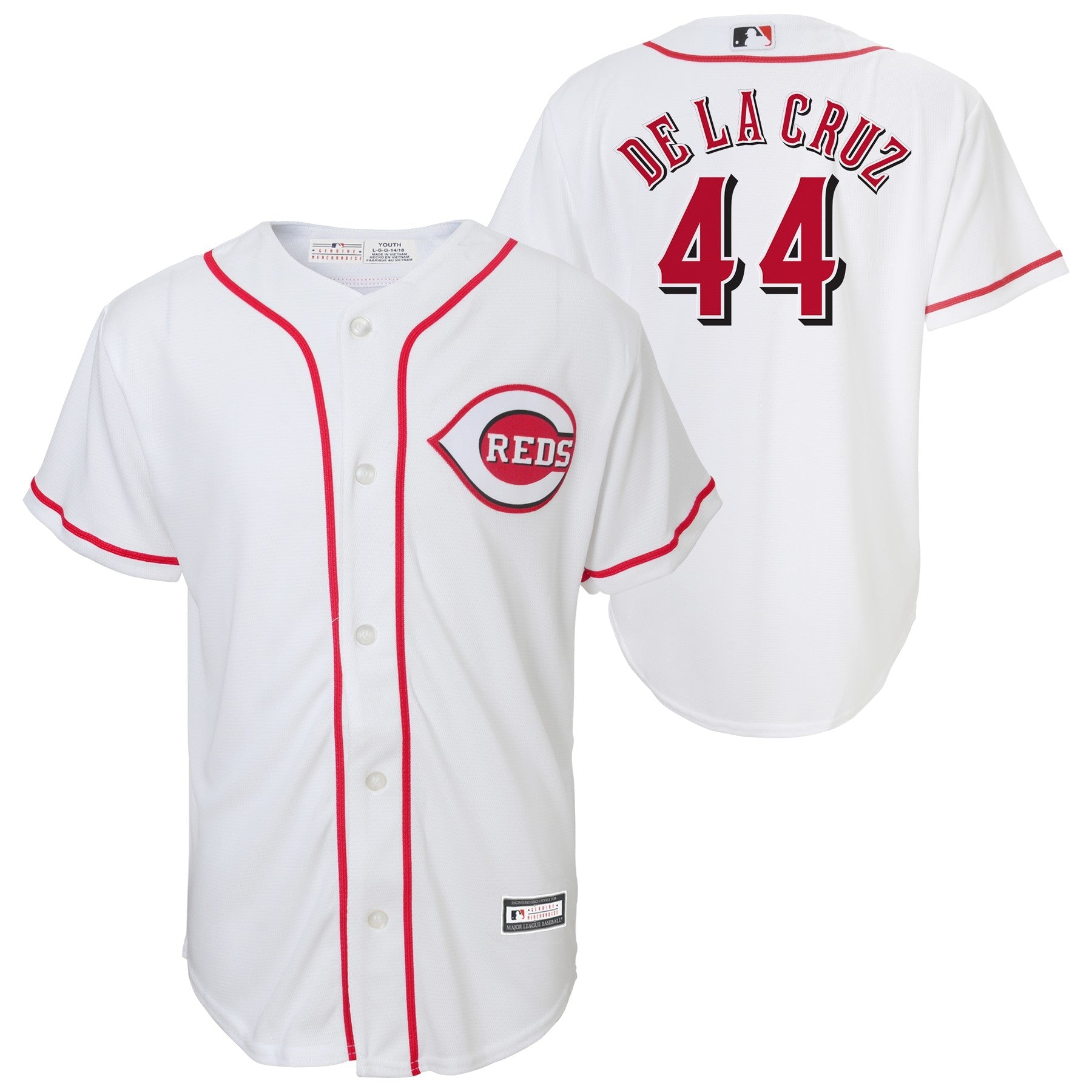 Youth Cincinnati Reds Elly De La Cruz MLB Home Replica Screen Print Jersey Official Team Jersey Sports Fan Apparel Official MLB Team Jersey Baseball