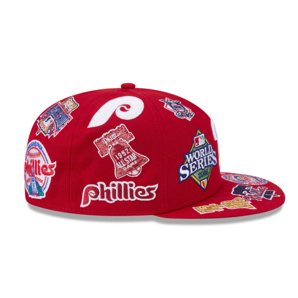Philadelphia Phillies MLB All Over Patch 59FIFTY Fitted New Era Official Team Hat Sports Fan Cap Official MLB Team Hat Baseball Fan Cap