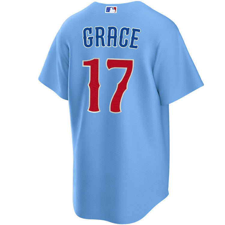 NIKE Men s Chicago Cubs Mark Grace 17 Light Blue 2nd Alternate Replica Jersey Official Team Jersey Sports Fan Apparel Official MLB Team Jersey