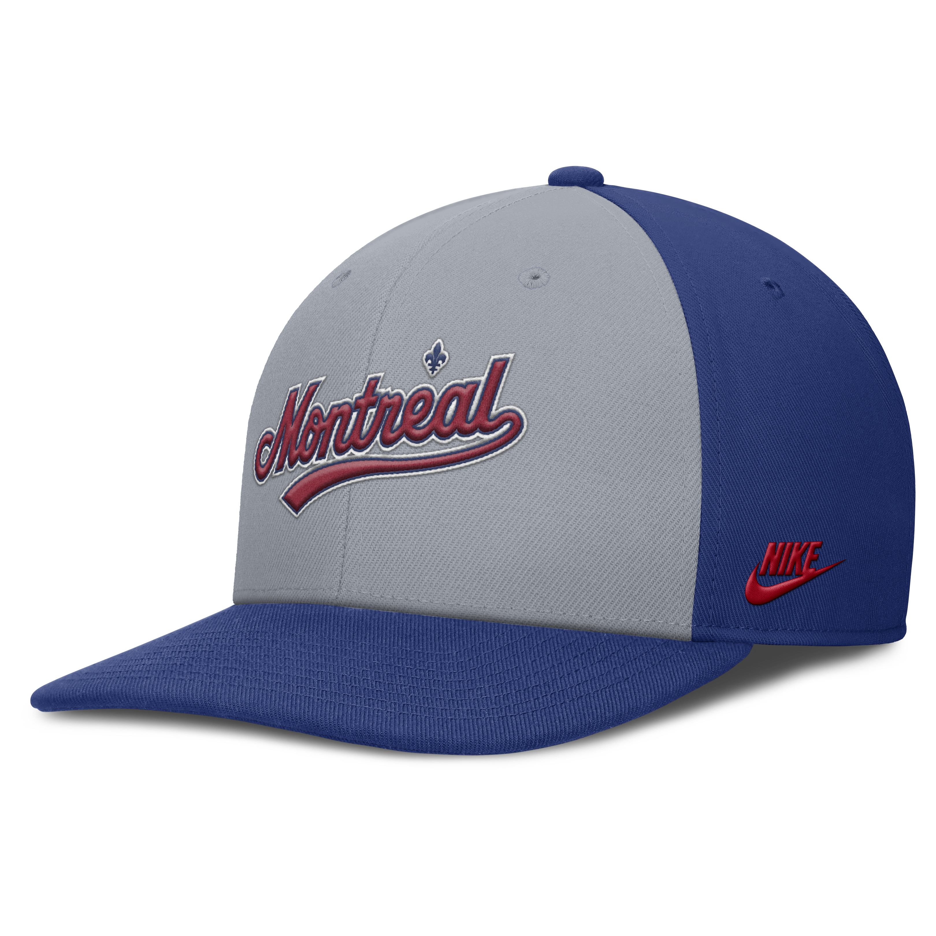 Montreal Expos Nike Gray Royal Dri-Fit Pro Snapback Hat Official Team Hat Sports Fan Cap Official MLB Team Hat Baseball Fan Cap