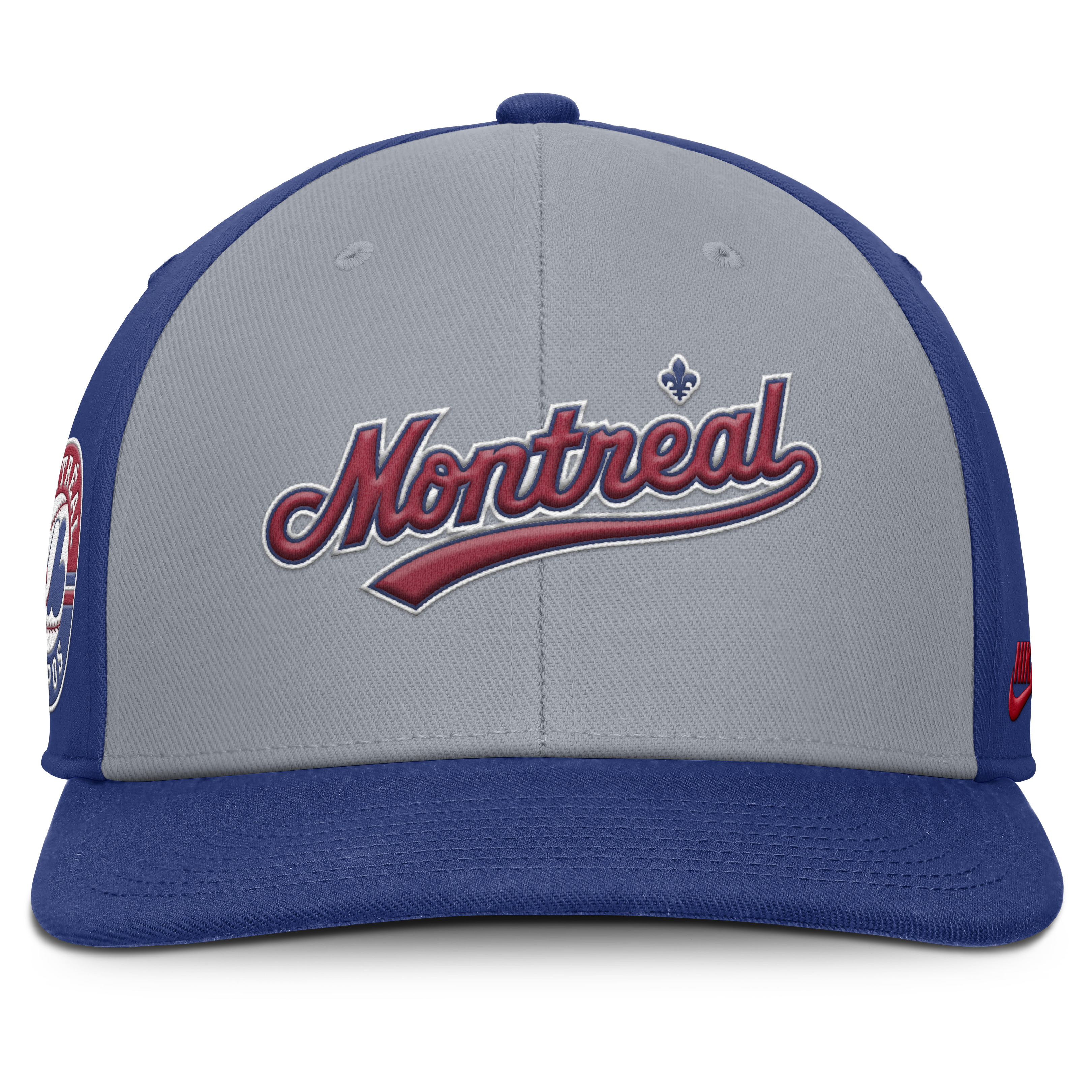 Montreal Expos Nike Gray Royal Dri-Fit Pro Snapback Hat Official Team Hat Sports Fan Cap Official MLB Team Hat Baseball Fan Cap