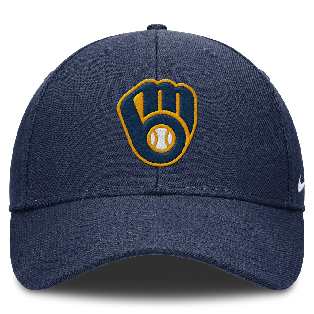 Milwaukee Brewers Nike Navy Club Adjustable Hat Official Team Hat Sports Fan Cap Official MLB Team Hat Baseball Fan Cap