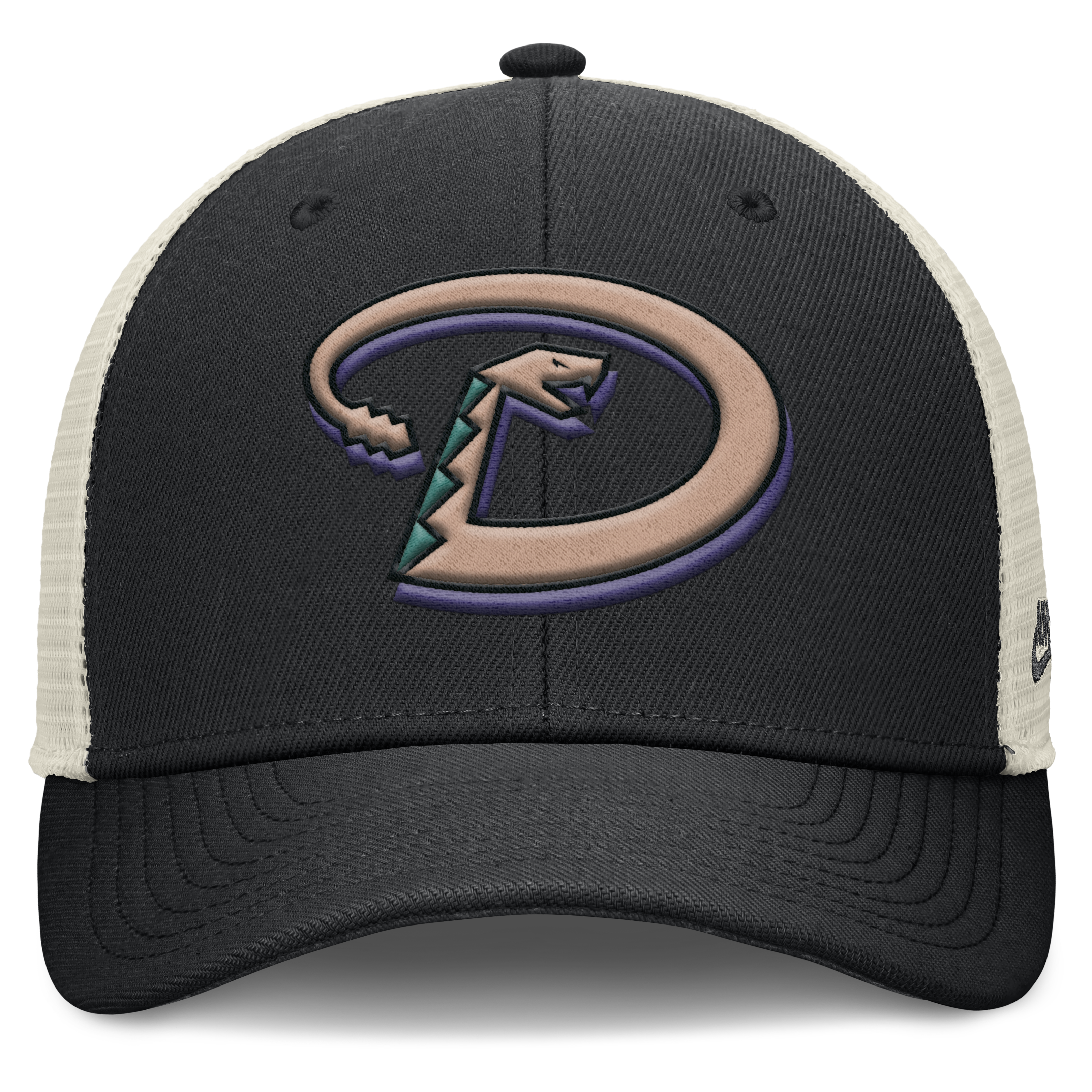 Arizona Diamondbacks Nike Rise Black Adjustable Snapback Trucker Hat Official Team Hat Sports Fan Cap Official MLB Team Hat Baseball Fan Cap