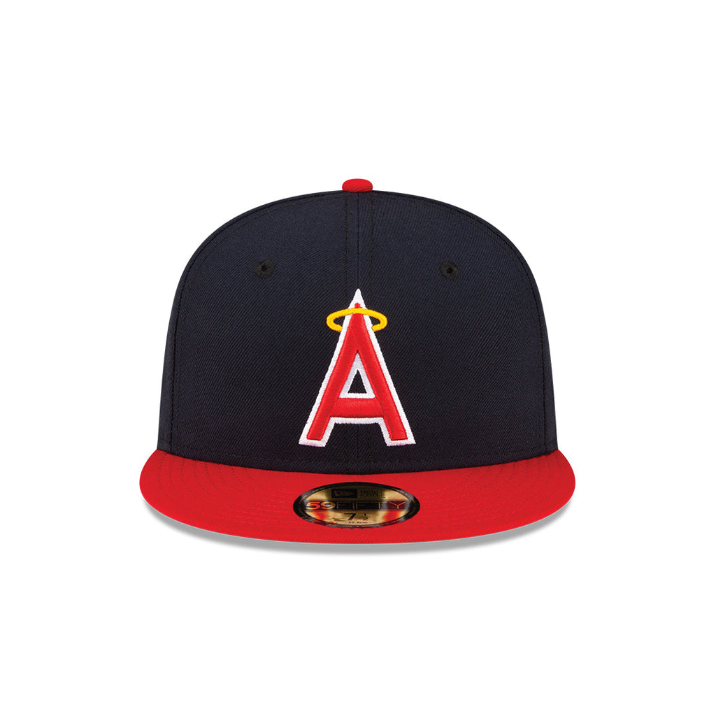 Men s Anaheim Angels New Era Navy Red Alternate On-Field 59FIFTY Fitted Hat Official Team Hat Sports Fan Cap Official MLB Team Hat Baseball Fan Cap