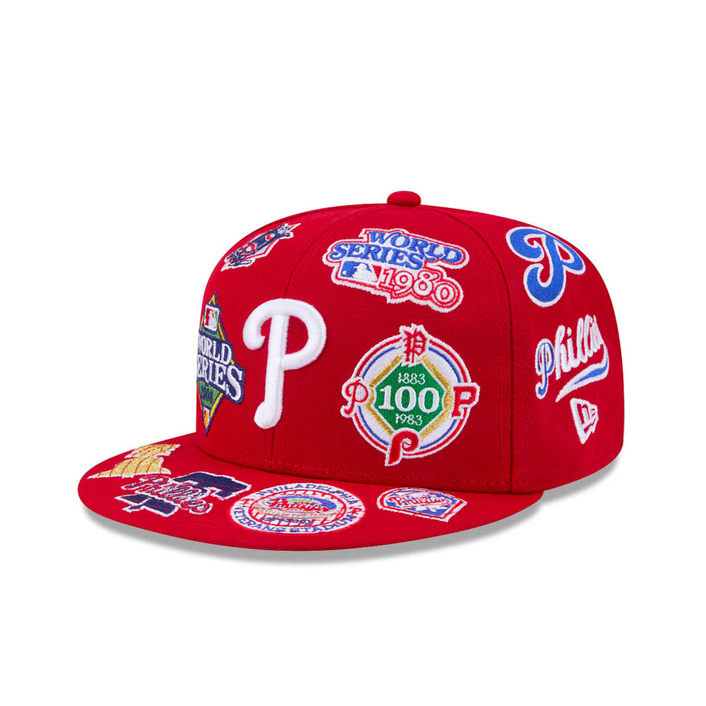 Philadelphia Phillies MLB All Over Patch 59FIFTY Fitted New Era Official Team Hat Sports Fan Cap Official MLB Team Hat Baseball Fan Cap