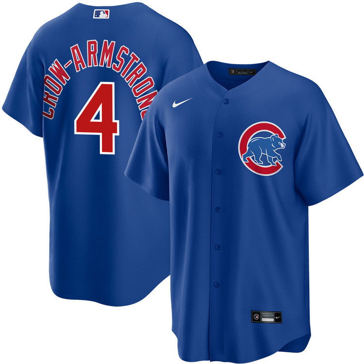 Mens Nike Pete Crow-Armstrong 4 Chicago Cubs Royal Alternate Replica Jersey Official Team Jersey Sports Fan Apparel Official MLB Team Jersey Baseball