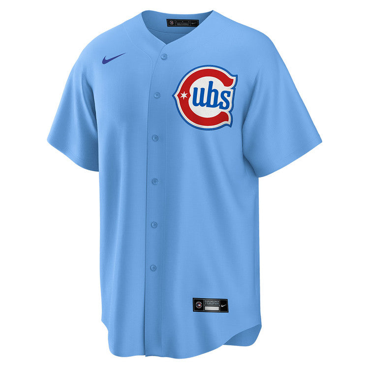 NIKE Men s Chicago Cubs Pete Crow-Armstrong 4 Light Blue 2nd Alternate Replica Jersey Official Team Jersey Sports Fan Apparel Official MLB Team