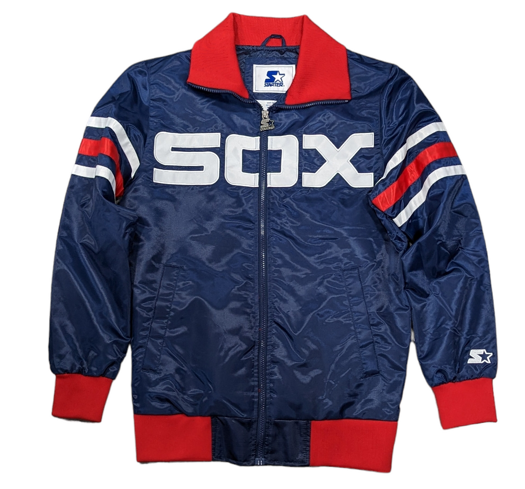 Men s Chicago White Sox The Captain II Cooperstown Collection Navy Starter Varsity Jacket Official Team Hat Sports Fan Cap Official MLB Team Hat