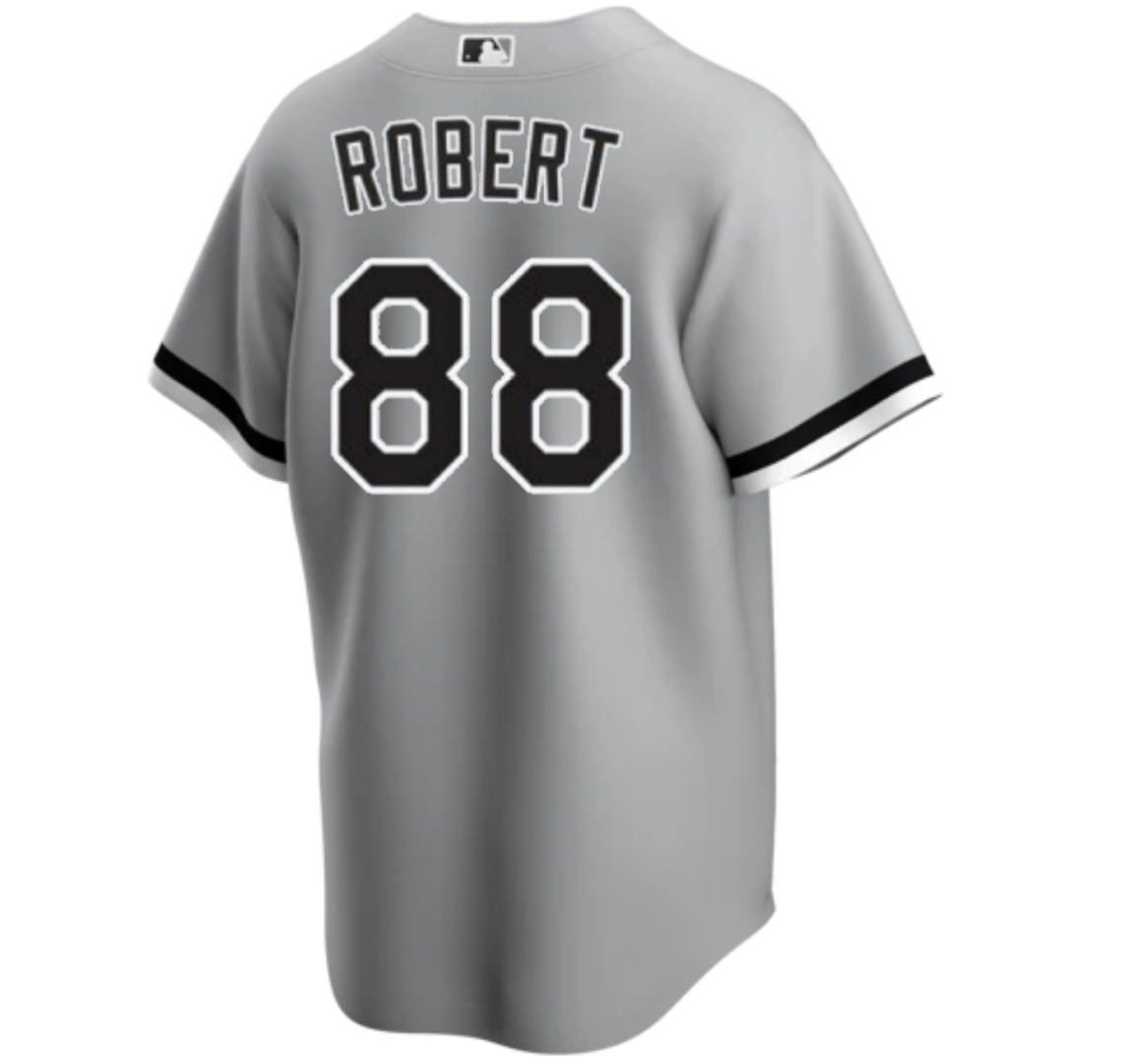 Men s Luis Robert Chicago White Sox Nike Gray Road Replica Team Jersey Official Team Jersey Sports Fan Apparel Official MLB Team Jersey Baseball Fan