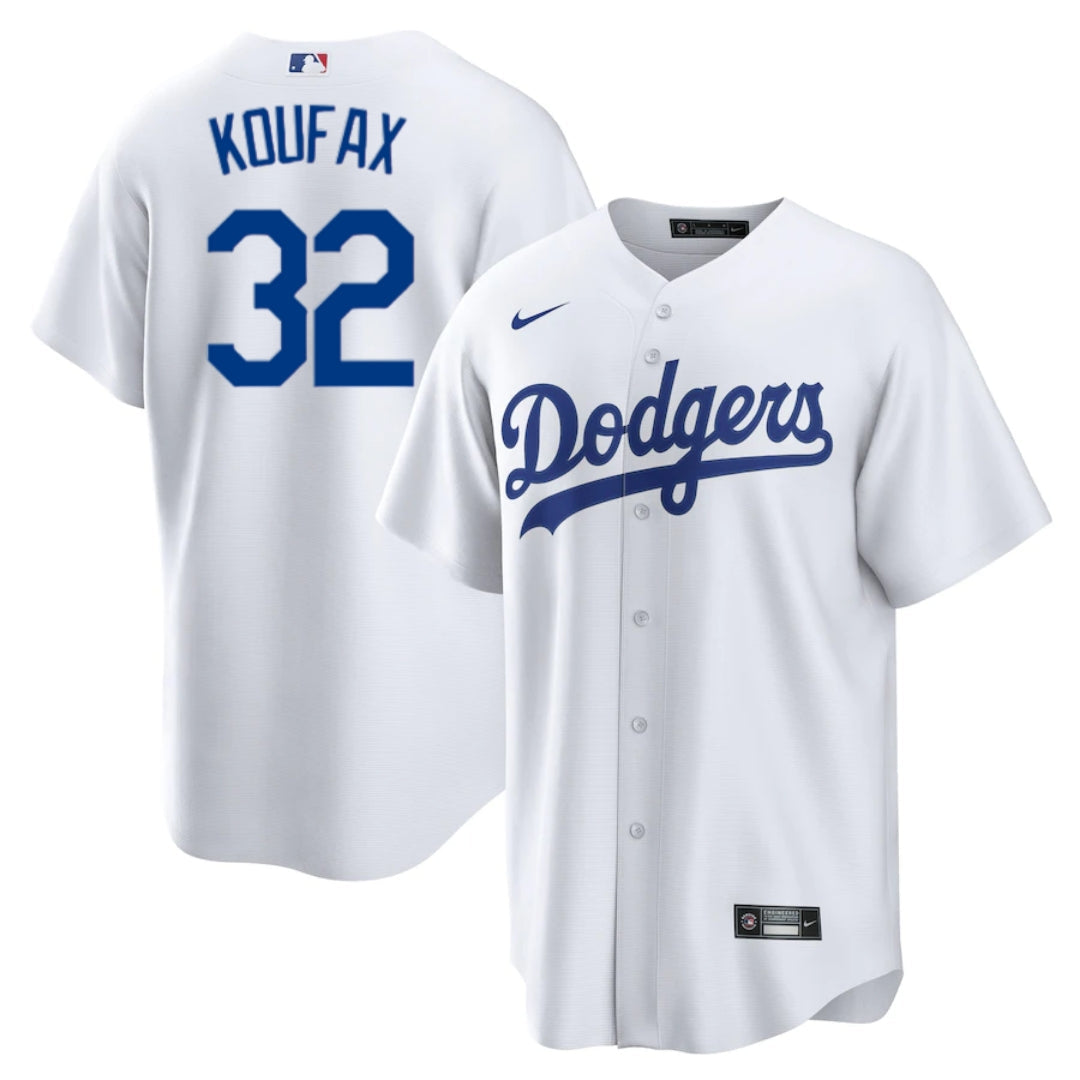 Men s Sandy Koufax Los Angeles Dodgers Nike White Home Replica Team Jersey Official Team Jersey Sports Fan Apparel Official MLB Team Jersey Baseball