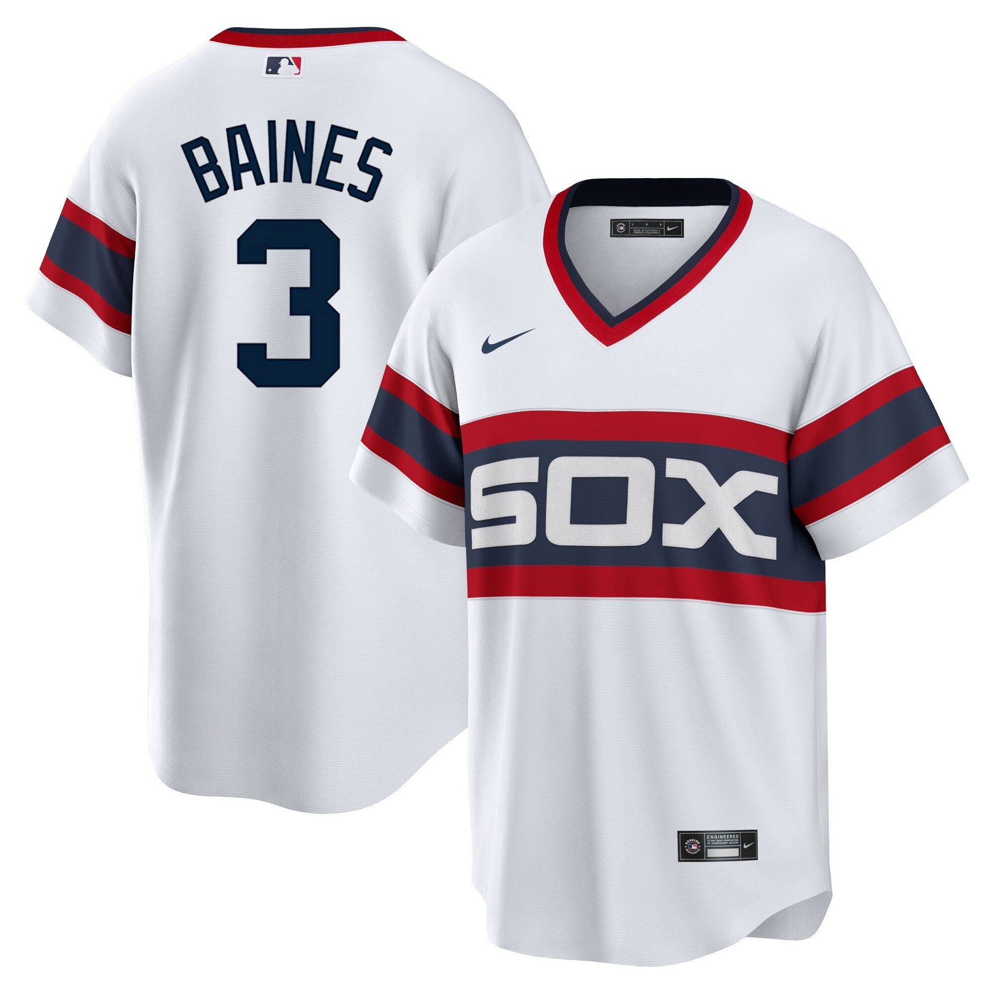 NIKE Men s Harold Baines Chicago White Sox Sunday 1983 Alternate White Premium Twill Replica Jersey Official Team Jersey Sports Fan Apparel Official