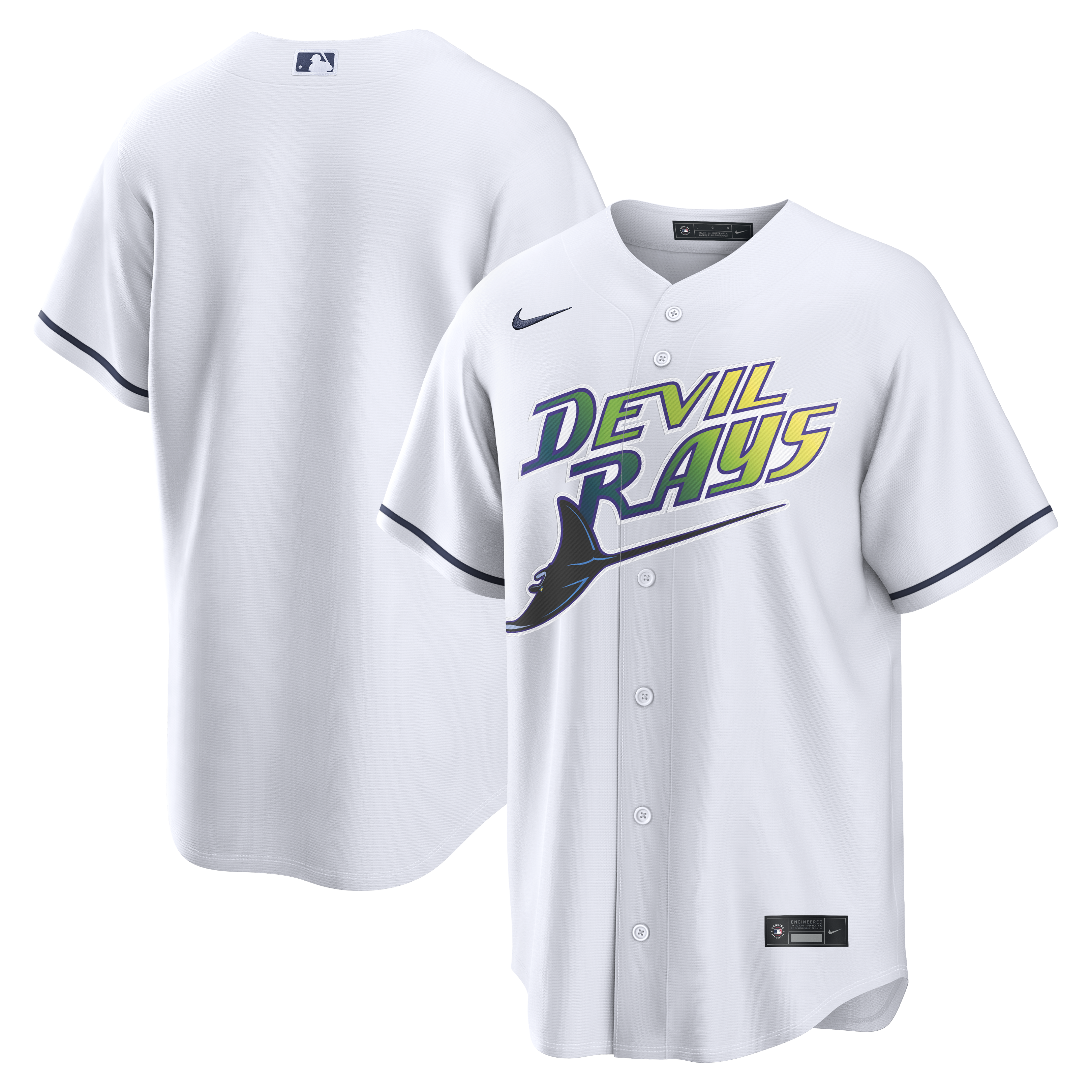 Men s Tampa Bay Devil Rays Nike White Home Replica Team Jersey Official Team Jersey Sports Fan Apparel Official MLB Team Jersey Baseball Fan Apparel