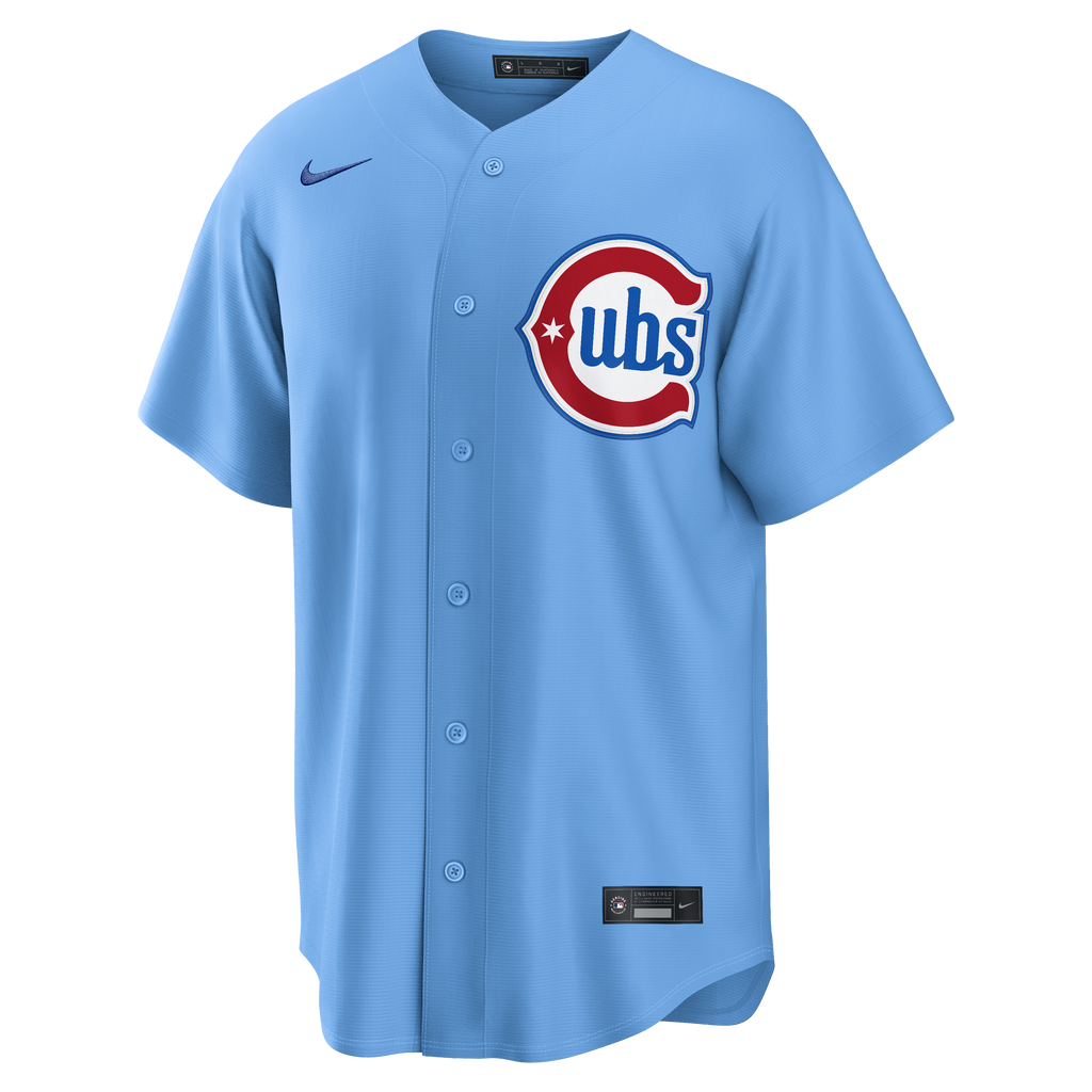 NIKE Men s Chicago Cubs Michael Busch 29 Light Blue 2nd Alternate Replica Jersey Official Team Jersey Sports Fan Apparel Official MLB Team Jersey