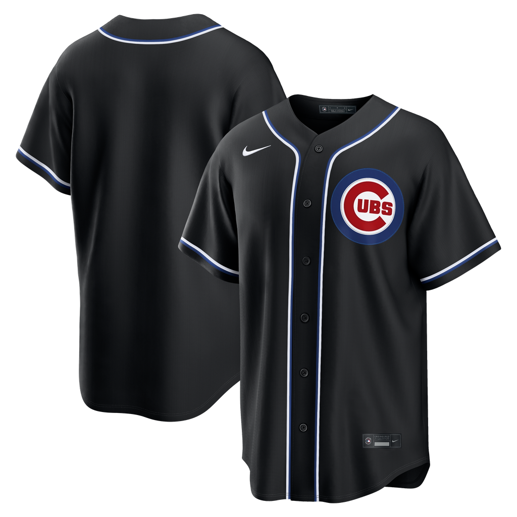 Men s Chicago Cubs Nike Black Carbon Blank Replica Jersey Official Team Jersey Sports Fan Apparel Official MLB Team Jersey Baseball Fan Apparel
