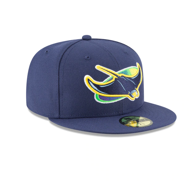Men s Tampa Bay Rays New Era Navy Game Authentic Collection Alternate On-Field 59FIFTY Fitted Hat Official Team Hat Sports Fan Cap Official MLB Team