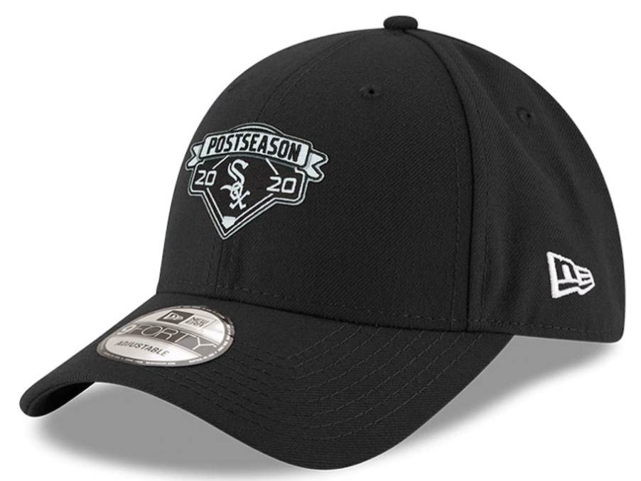 Men s Chicago White Sox New Era Black 2020 Postseason Locker Room 9FORTY Adjustable Hat Official Team Hat Sports Fan Cap Official MLB Team Hat
