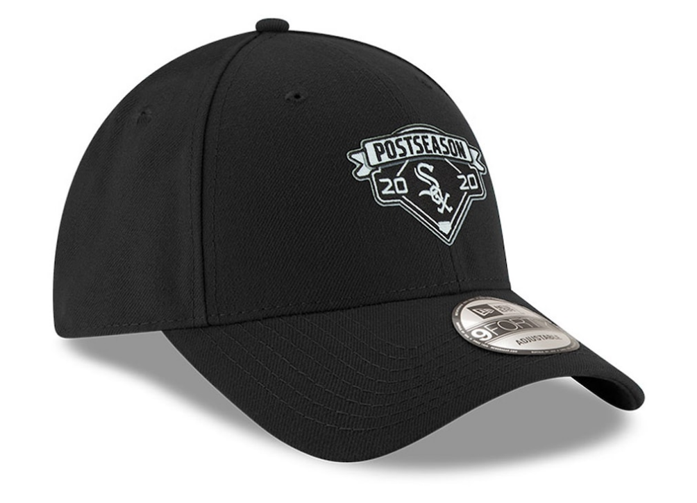 Men s Chicago White Sox New Era Black 2020 Postseason Locker Room 9FORTY Adjustable Hat Official Team Hat Sports Fan Cap Official MLB Team Hat