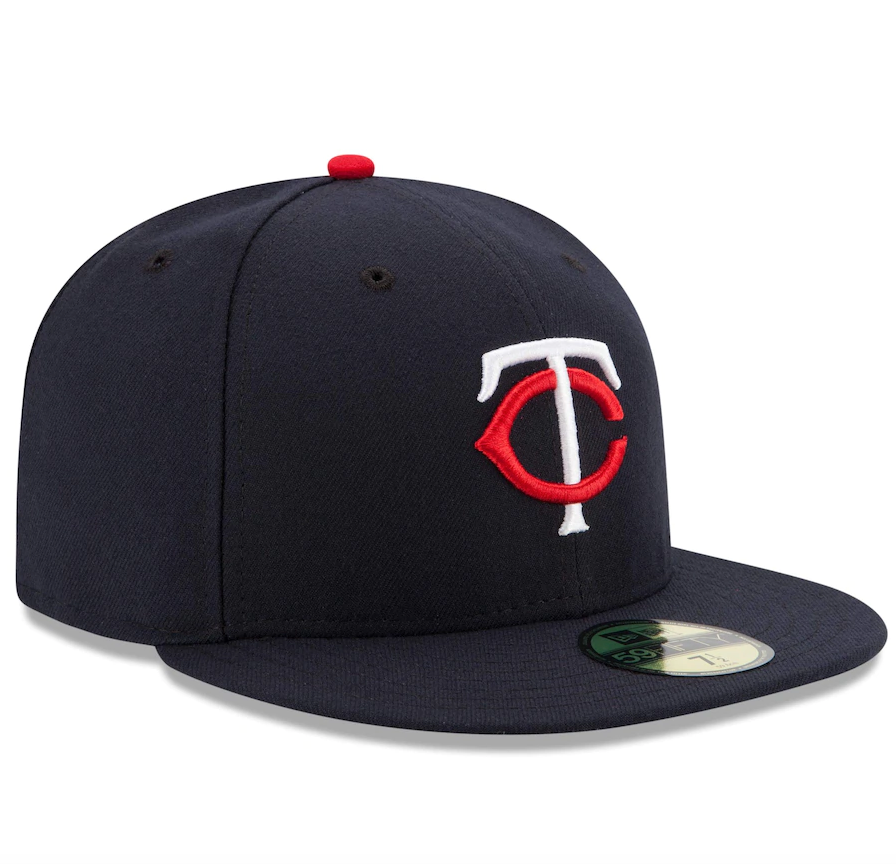 Men s Minnesota Twins New Era Navy Home Authentic Collection On-Field 59FIFTY Fitted Hat Official Team Hat Sports Fan Cap Official MLB Team Hat