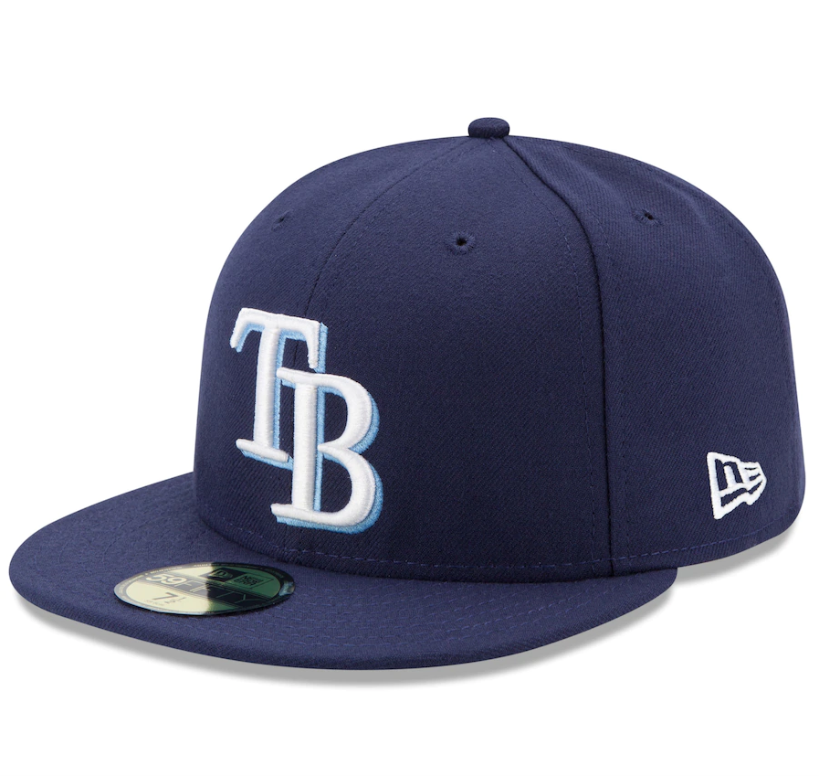 Men s Tampa Bay Rays New Era Navy Game Authentic Collection On-Field 59FIFTY Fitted Hat Official Team Hat Sports Fan Cap Official MLB Team Hat