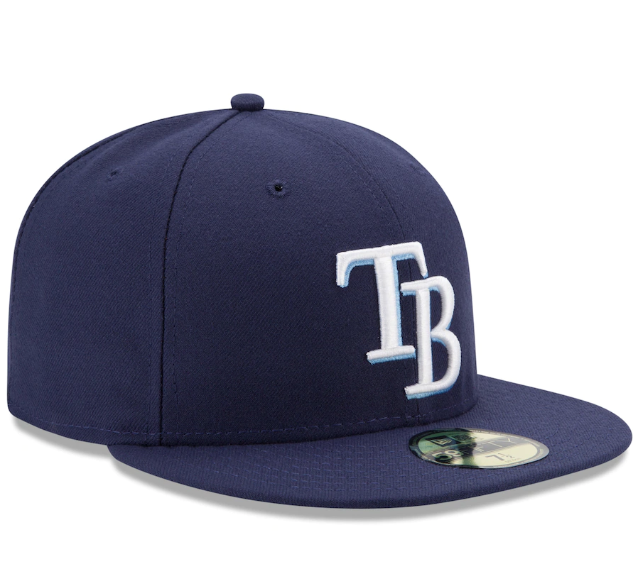 Men s Tampa Bay Rays New Era Navy Game Authentic Collection On-Field 59FIFTY Fitted Hat Official Team Hat Sports Fan Cap Official MLB Team Hat